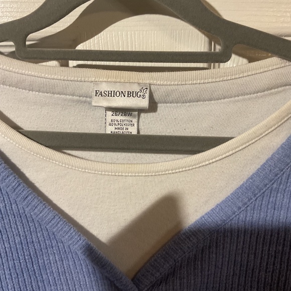 Fashion Bug Light Blue Ribbed Long Sleeve Henley Top - Picture 3 of 6